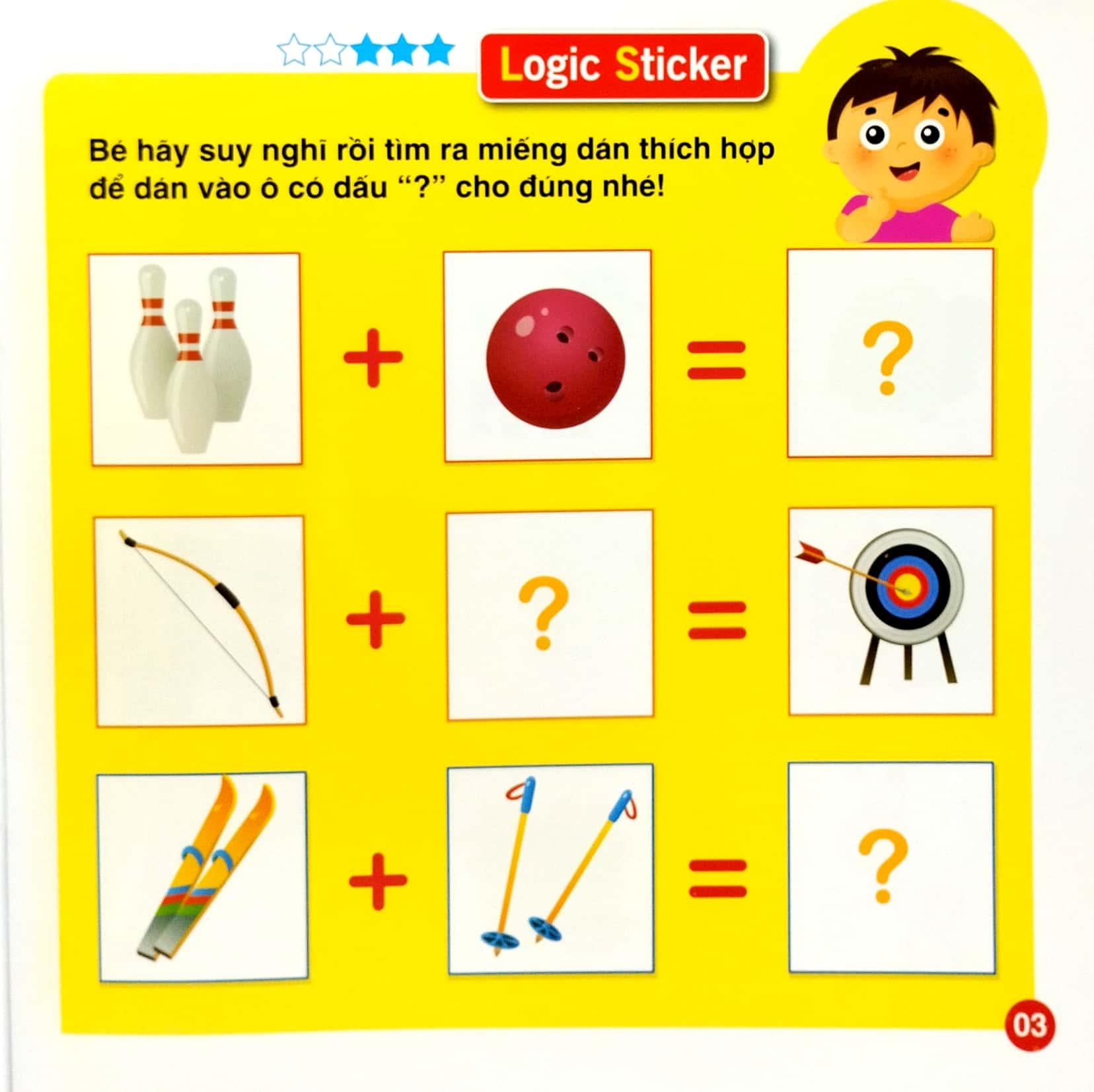 Logic Sticker For Kids - Dán Hình Phát Triển Tư Duy Cho Bé - Quyển 4 (Dành Cho Trẻ 2-8 Tuổi)