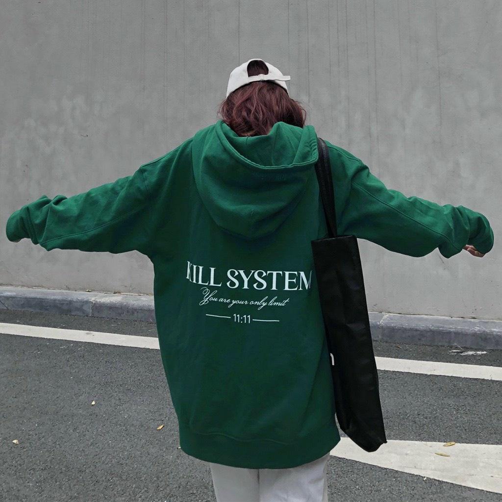 Áo Khoá hoodie zip Nỉ bông dây kéo SYSTEM form rộng Unisex Nam Nữ Vuasivuare
