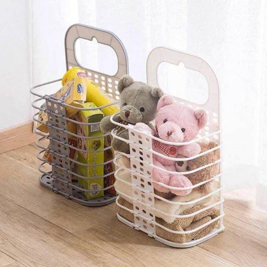 Combo 2 giỏ đựng đồ treo tường + tặng móc treo quần áo có 8 kẹp tiện lợi