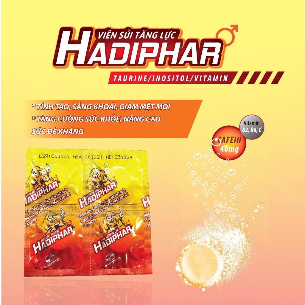 Viên sủi tăng lực vị bò húc Hadiphar bổ sung vitamin tăng sức đề kháng ( 4 viên )