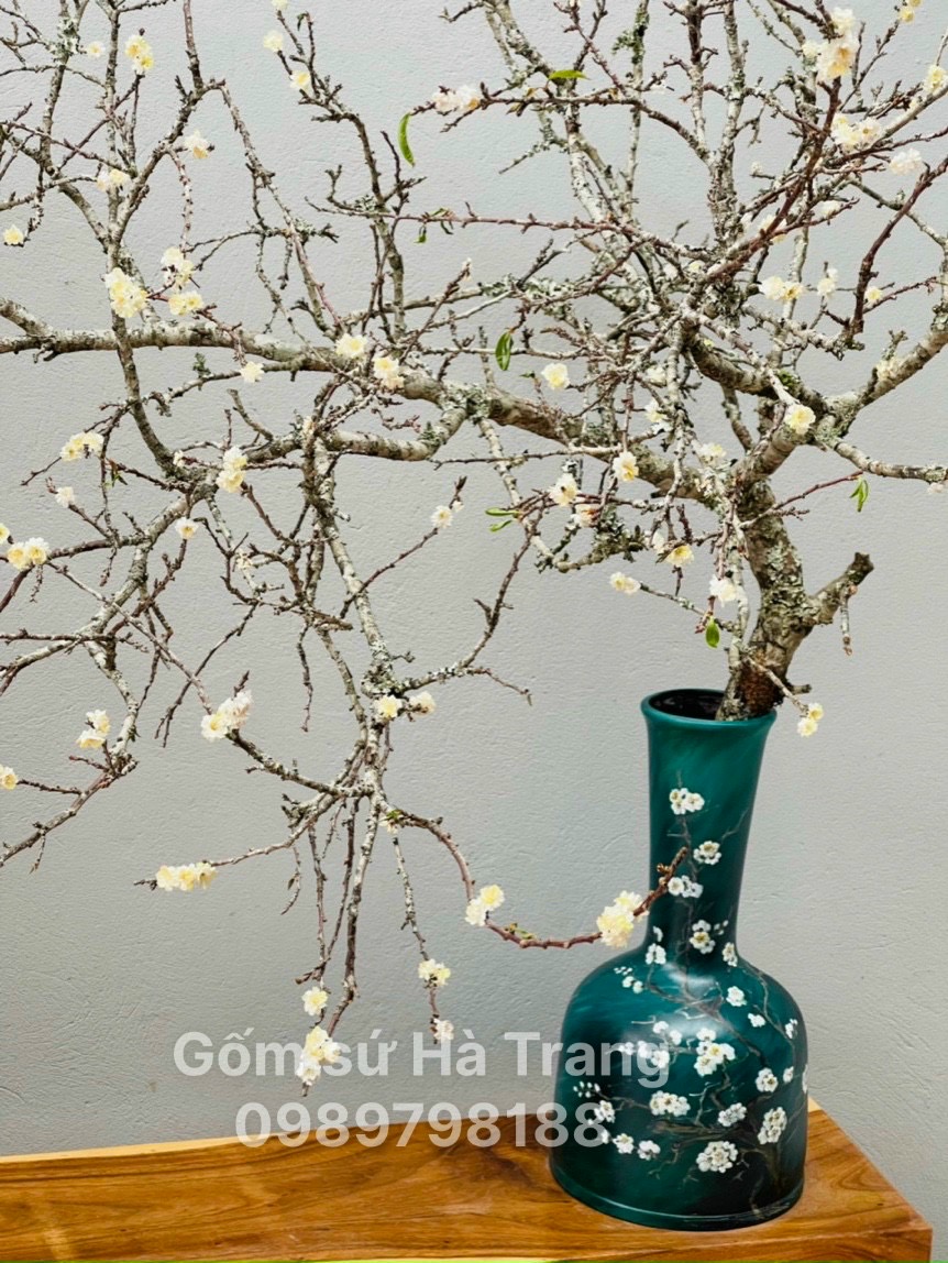 Lọ hoa gốm sứ Bát Tràng cao cấp vẽ 3D cao 50cm