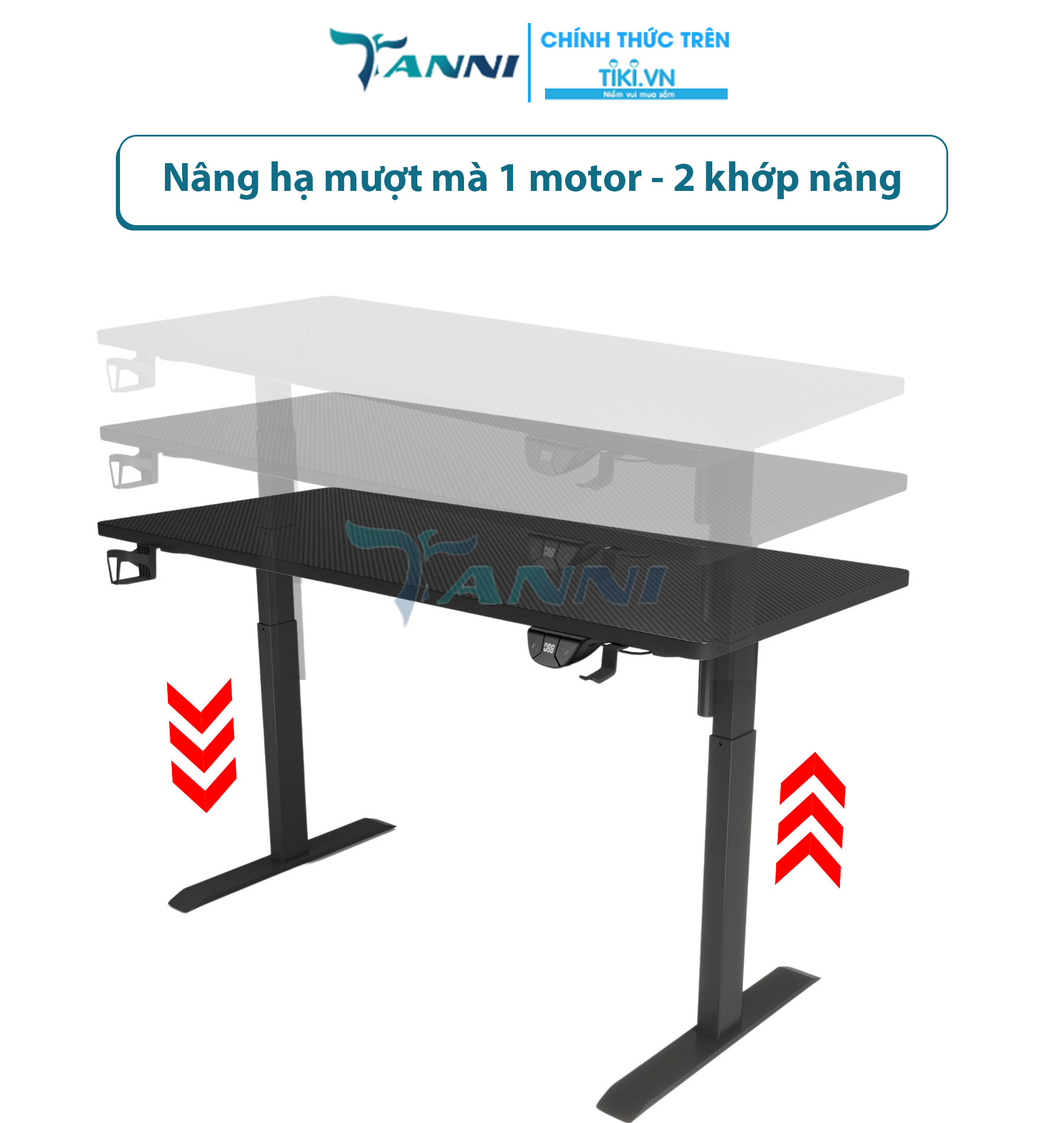 Bàn Công Thái Học Ergonomic Nâng Hạ Chiều Cao Tanni MG1 ,Bàn Nâng Hạ Tự Động Làm Việc Mọi Tư Thế Cao Cấp Nhập Khẩu