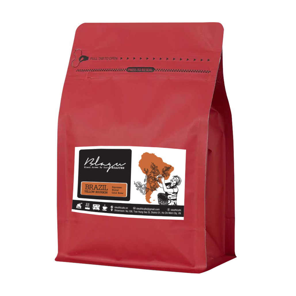 CÀ PHÊ BLAGU HẠT ARABICA ĐÃ RANG, BRAZIL YELLOW BOURBON 250G