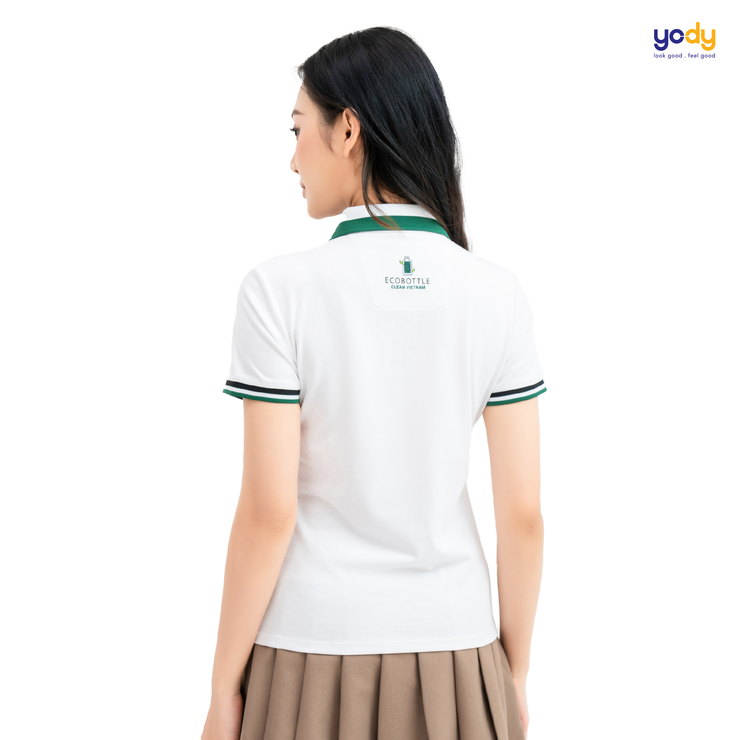 Áo polo nữ YODY Recycle Clean Vietnam mềm mại, thông thoáng APN6256