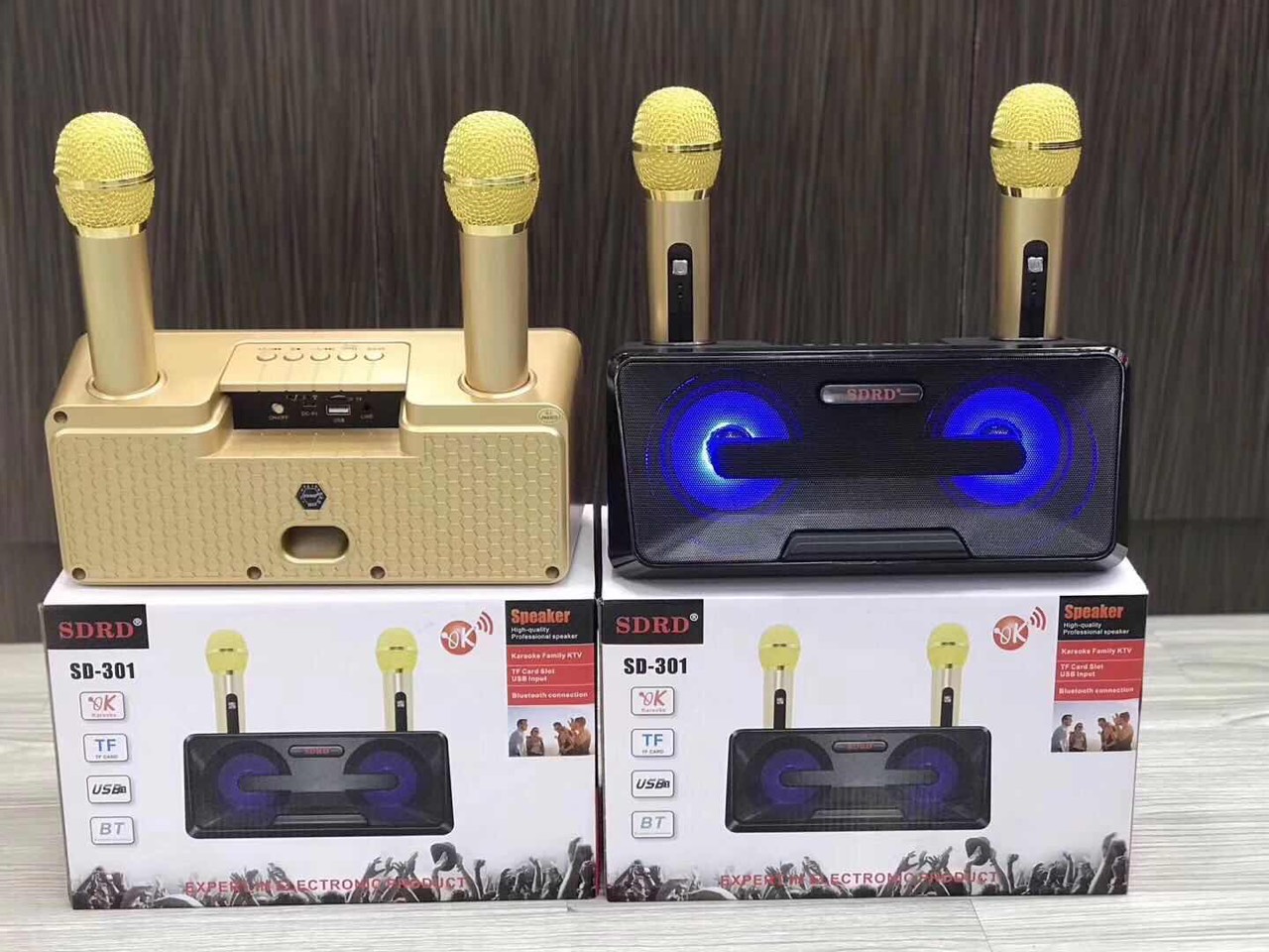 Loa Hát Karaoke SD301 Kèm 2 Mic Không Dây Giau Màu Ngẫu Nhiên