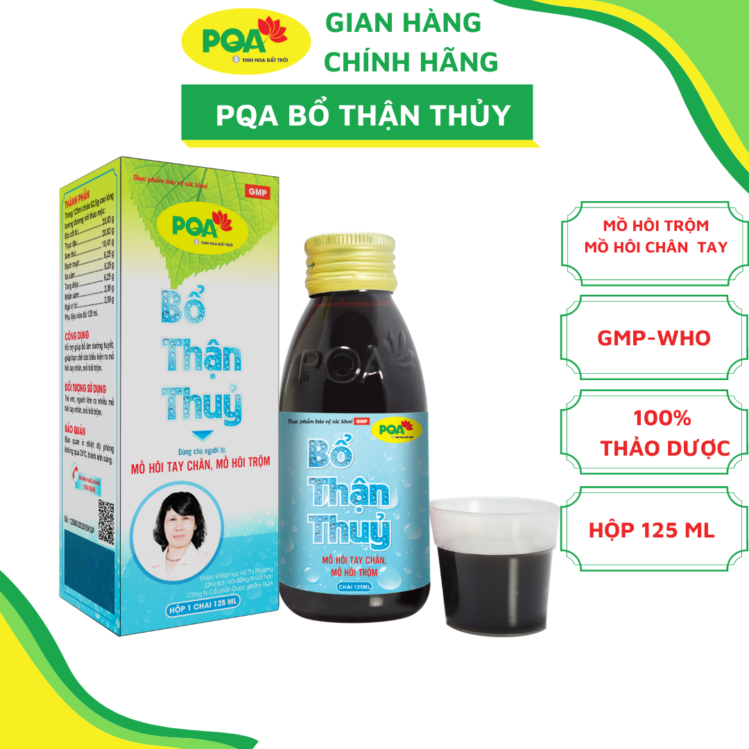 Bổ Thận Thủy PQA Hỗ Trợ Bổ Âm Dưỡng Huyết, Hạn Chế Tiết Mồ Hôi Tay Chân, Mồ Hôi Trộm Hộp 125ml