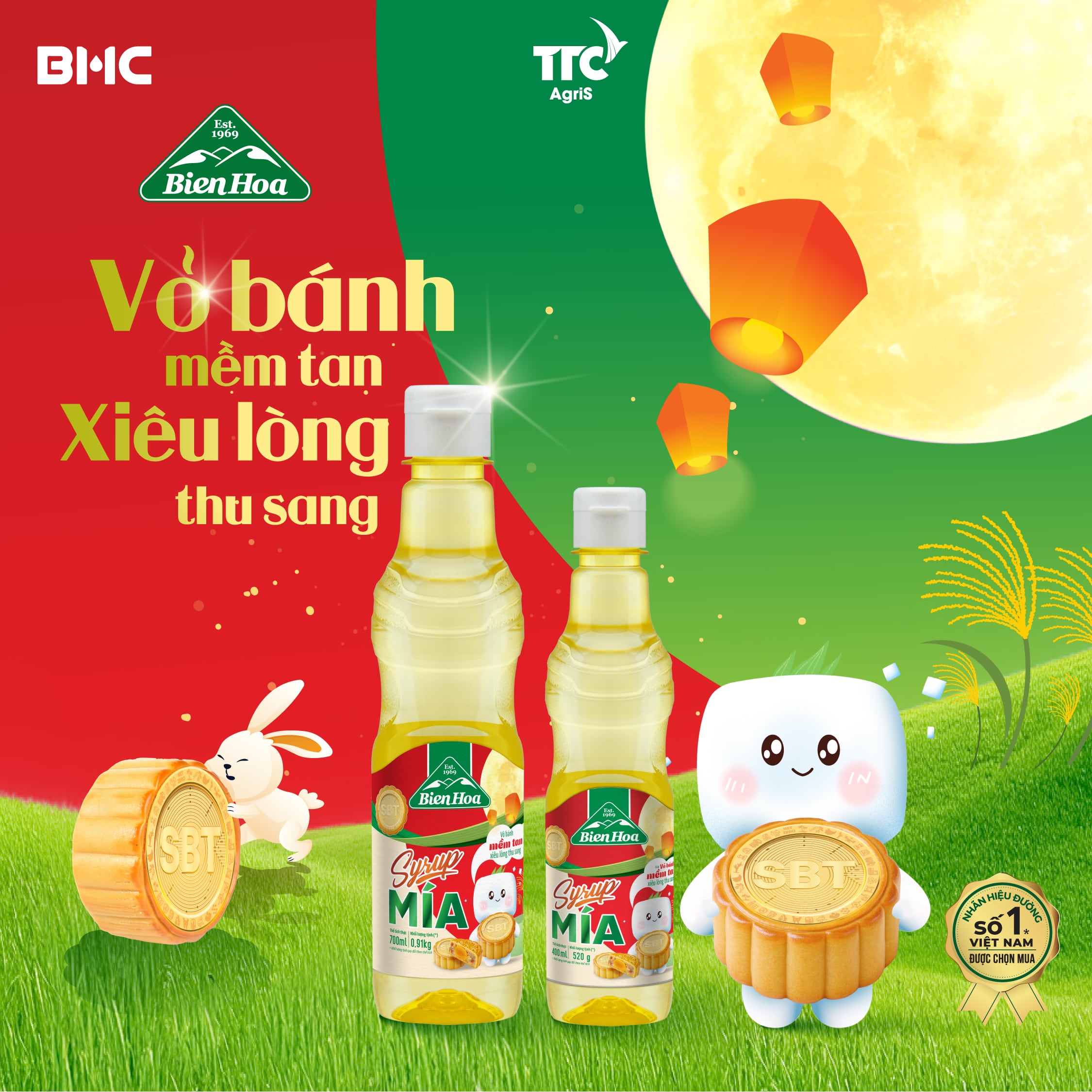 Thùng 12 Chai Syrup Mía Biên Hòa 700ml/Chai