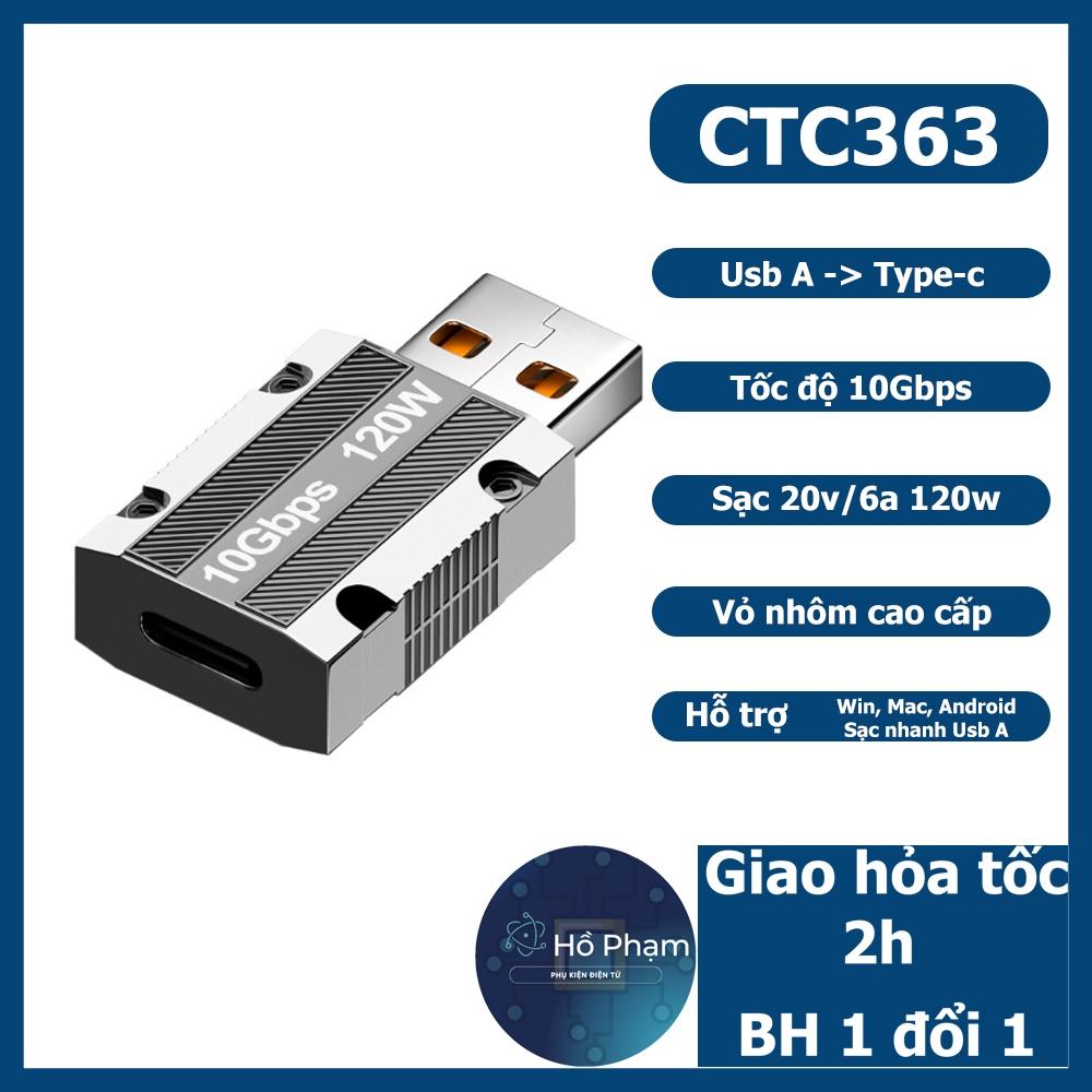 (10Gbps) Đầu Chuyển USB Sang Type C, usb to c - Hồ Phạm