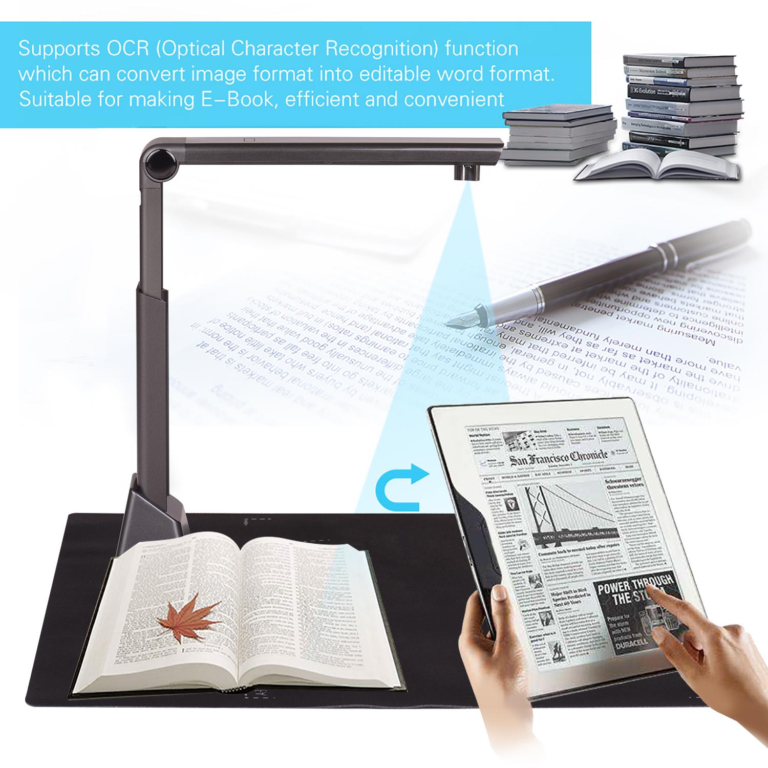 Portable Adjustable High Speed USB Book Image Document Camera Scanner 8 Mega-pixel HD High-Definition Max. A3 Scanning