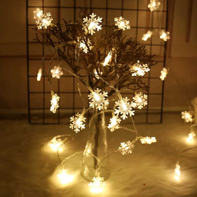 Dây đèn led 30 bóng dài 3m hình Hoa Tuyết trang trí giáng sinh noel phòng ngủ GIVASOLAR-ML3