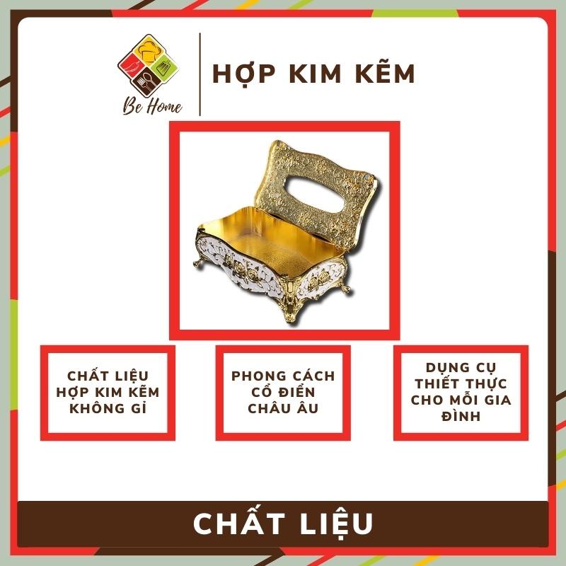 Hộp Giấy Ăn Hoàng Gia Hợp Kim Mạ Vàng -BEHOME 7 màu Tài Lộc - Thanh lịch và Trang nhã