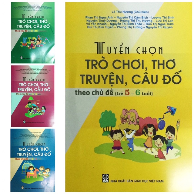 Combo 4 Cuốn Tuyển Chọn Trò Chơi, Câu Đố Theo Chủ đề 3-36 tháng + 3-4 tuổi + 4-5 tuổi + 5-6 tuổi (DT)