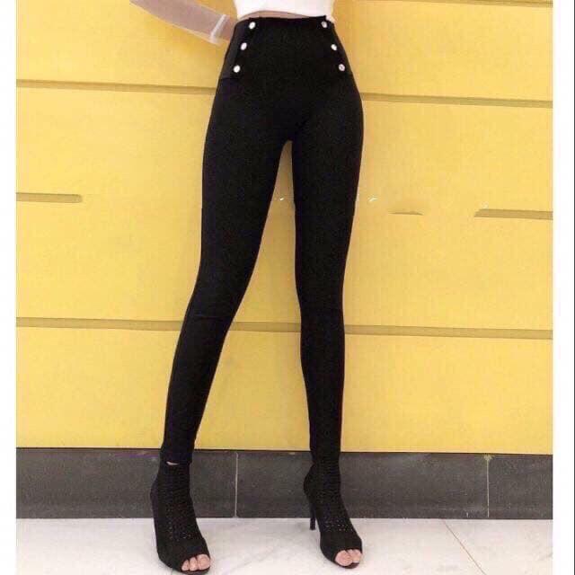 QUẦN LEGGING 6 KHUY COTTON CẠP CAO SIÊU TÔN DÁNG L121