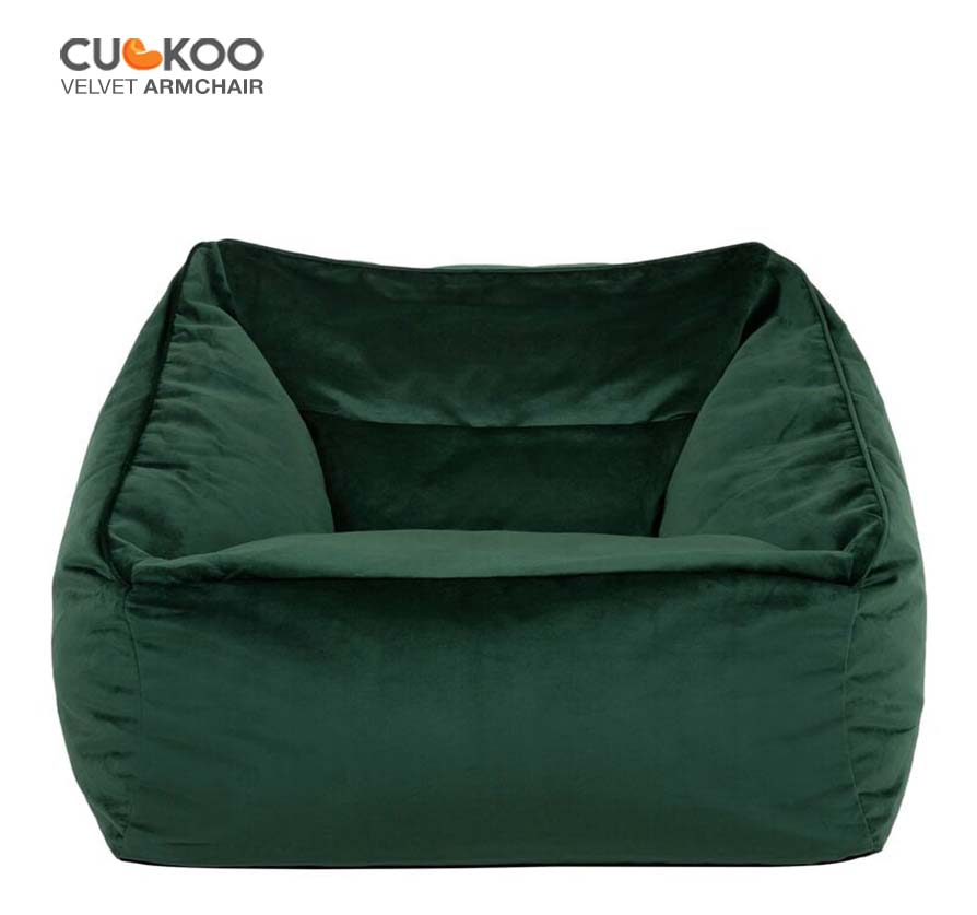 Ghế lười CUCKOO Velvet Arrmchair (đã làm đầy hạt xốp) - Nhung xanh cổ vịt