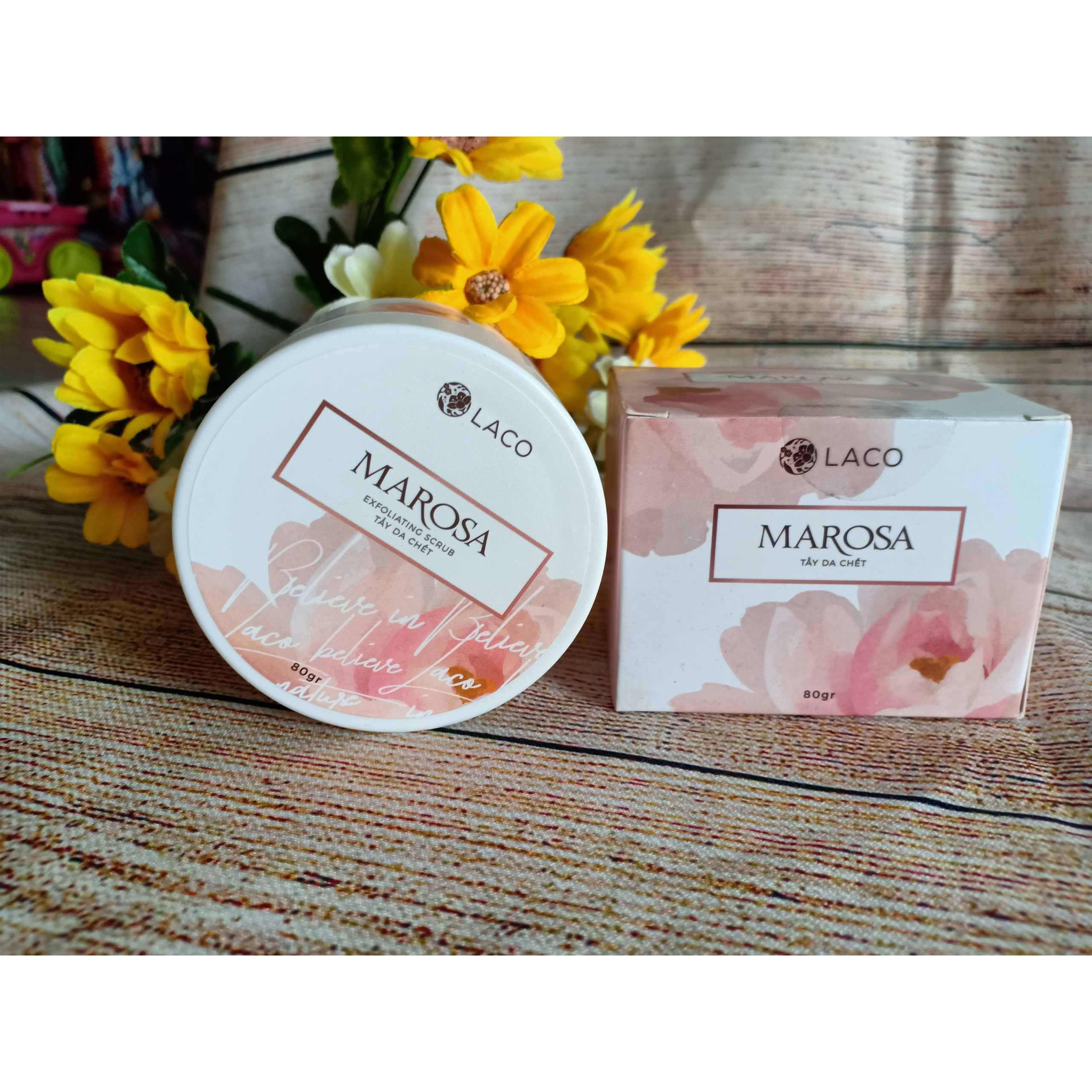 Kem Tẩy Tế Bào Chết Marosa Exfoliating Scrub Laco 80g  nhẹ nhà lấy sạch da chết chất kem dưỡng da mềm mại