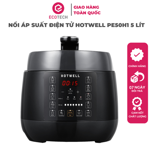 Nồi Áp Suất Điện Tử HOTWELL PE50H1 5 Lít Màu Đen, Bảo Hành 12 Tháng, 1 Đổi 1 Trong 100 Ngày - Hàng Chính Hãng