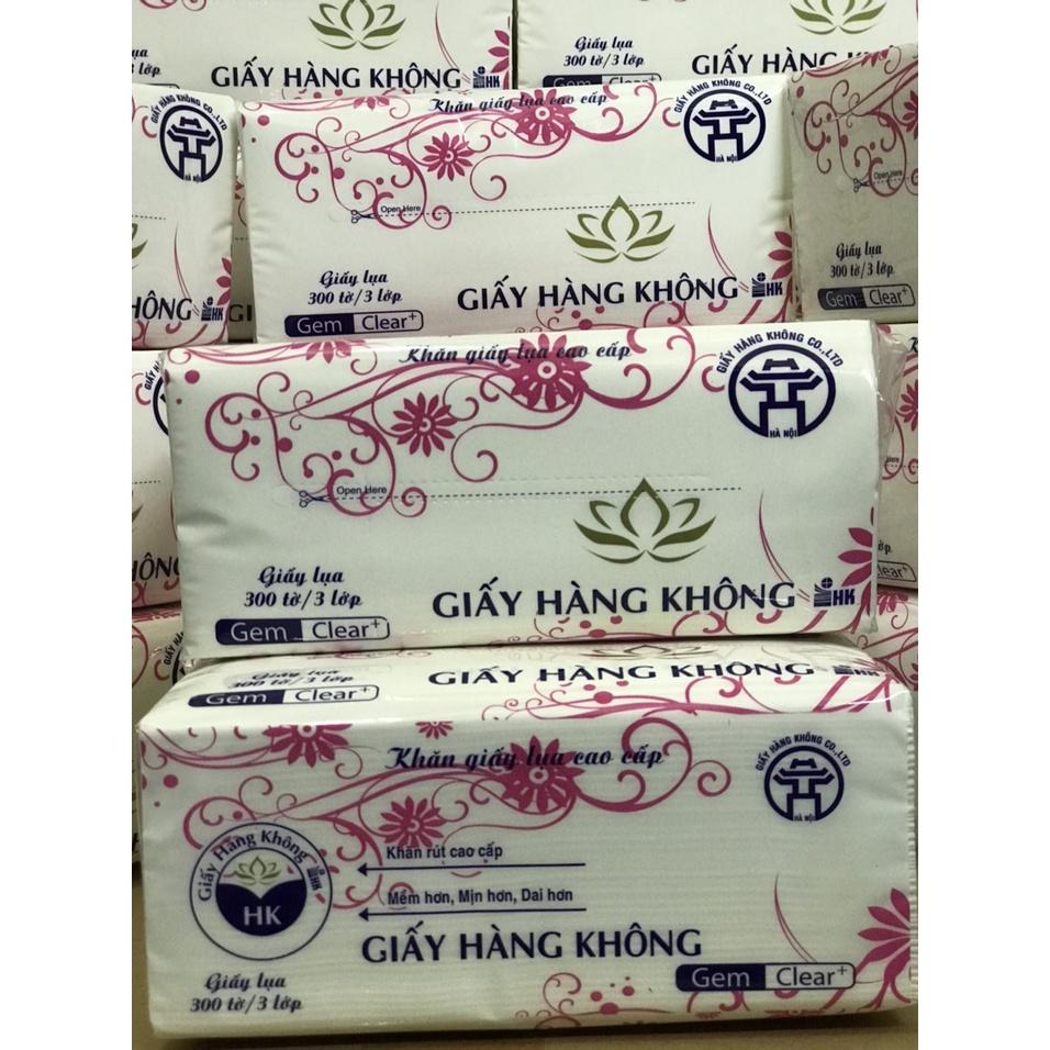 Giấy ăn lụa, giấy rút 2 lớp gói 300 tờ mềm mịn và rât dai