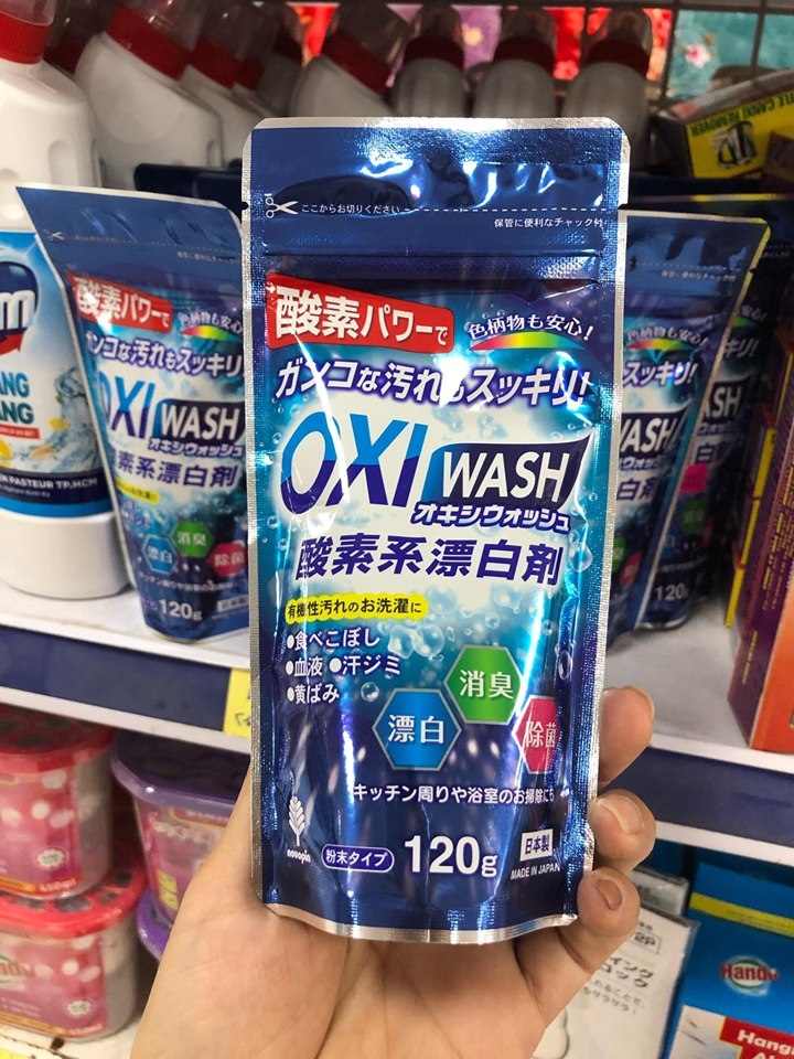 Bột tẩy đa năng Oxi Wash, an toàn loại bỏ mọi vết bẩn, giúp cho cho đồ đạc, vật dụng sạch tinh tươm như mới - nội địa Nhật Bản