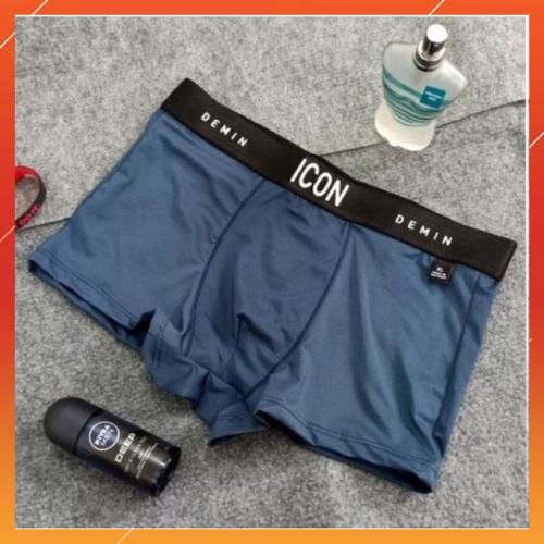 Set 4 Quần Lót Nam Dáng Boxer Cotton Thấm Hút Mồ Hôi Quần Sịp Nam Thun Lạnh Co Giãn 4 Chiều