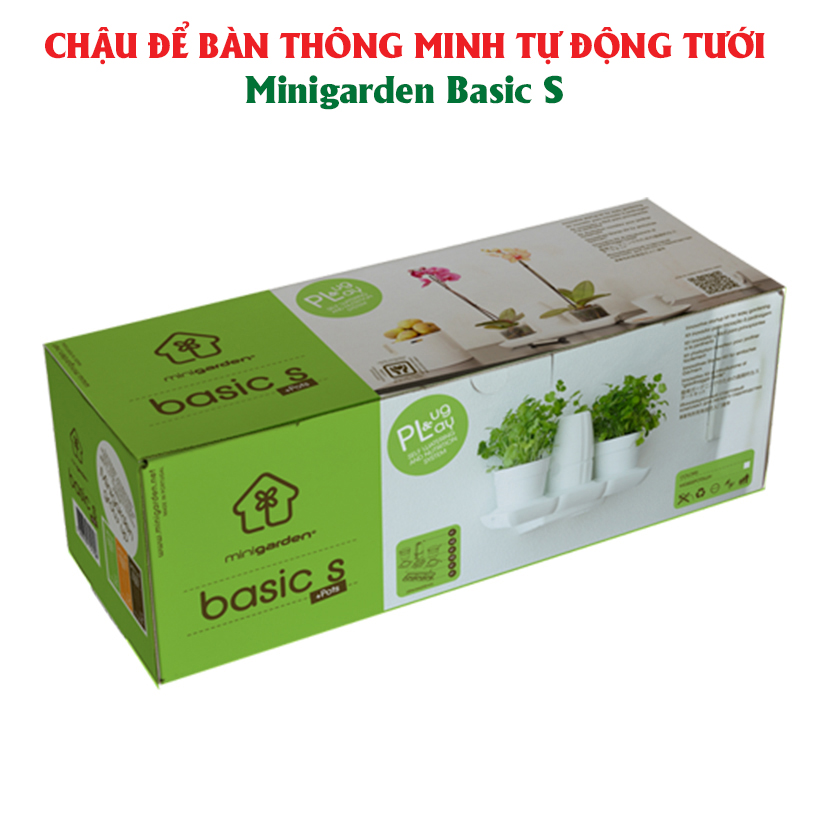 Combo 2 Bộ Chậu Tự Dưỡng Trồng Rau sạch, Trồng Cây Xanh Để Bàn Basic S & UNO nhập khẩu Bồ Đào Nha dành cho người yêu rau và cây tại nhà