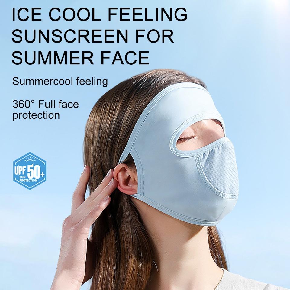 Khẩu Trang Chống Nắng Toàn Diện Bằng Lụa Lạnh Thoáng Khí Chống Tia UV