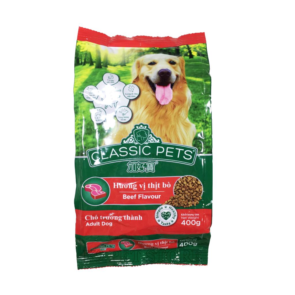 Thức Ăn Cho Chó Lớn Hạt Classic Pets Puppy 400g, Thức Ăn Hạt Khô Cho Chó Vị Thịt Bò