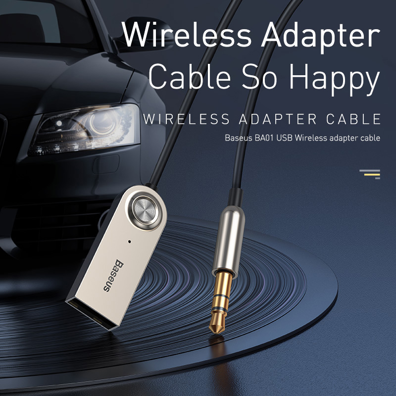 Bộ Chuyển Đổi Kết Nối Không Dây Cho Ôtô Baseus BA01 USB Wireless adapter cable (Hàng chính hãng)