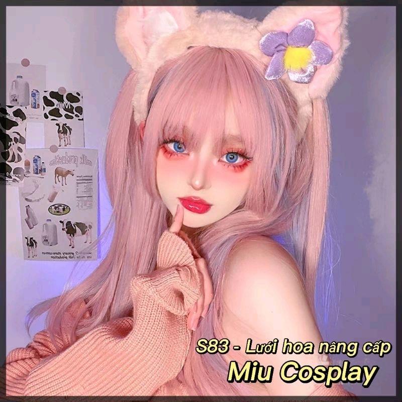 Wig/Tóc giả cô nàng cáo tinh nghịch ombre hồng light xanh siêu yêu - S83 nguyên đầu teen/lolita