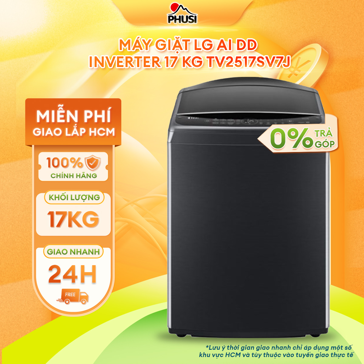 TV2517SV7J - Máy giặt LG AI DD Inverter 17 kg TV2517SV7J - Hàng Chính Hãng - Chỉ Giao HCM