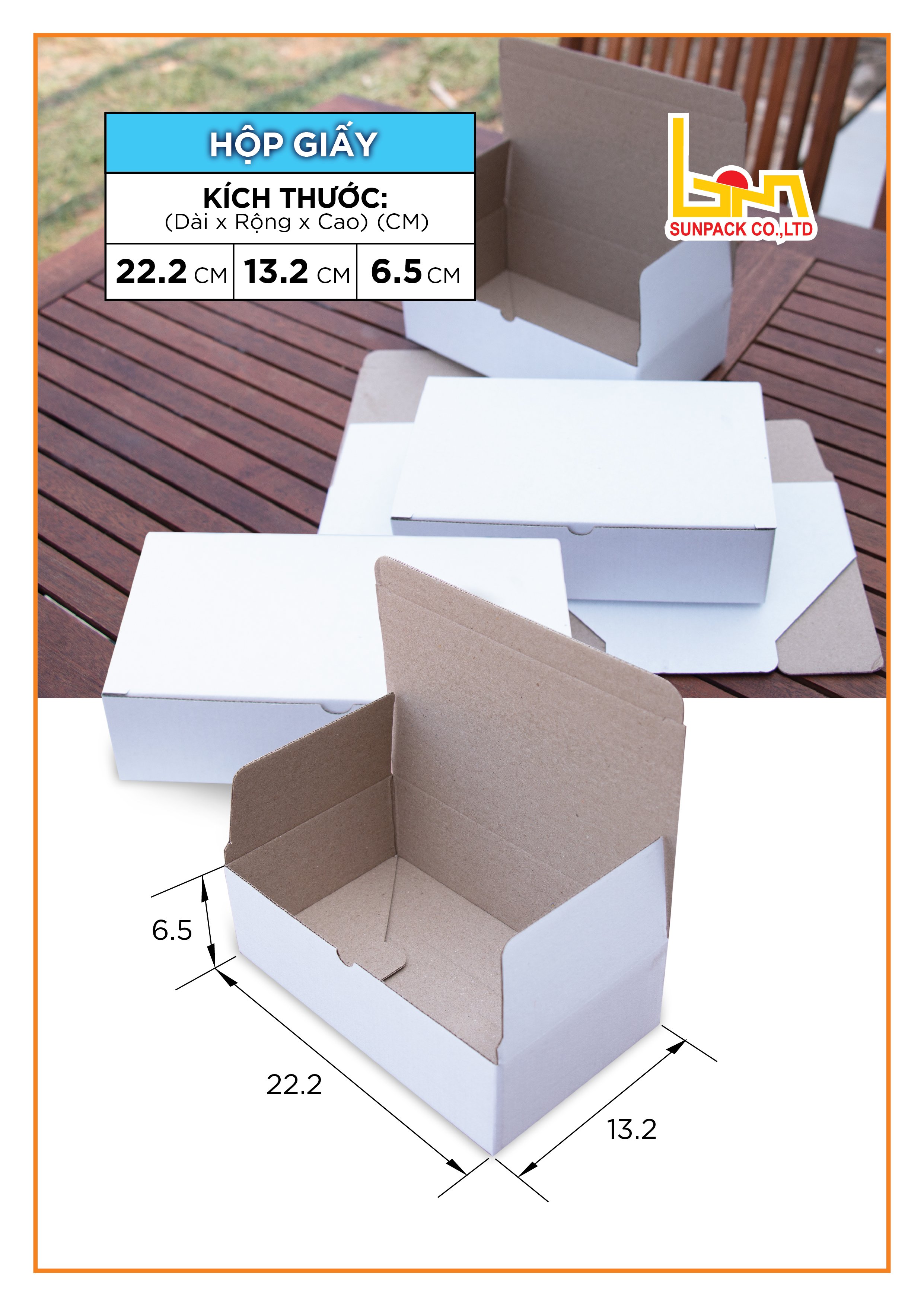 20 Hộp Carton Đóng Hàng 22.2x13x6.5 - Giá Nhà Sản Xuất Bao Bì Bình Minh- Hộp Gói Hàng Nhỏ Dầy Chắc