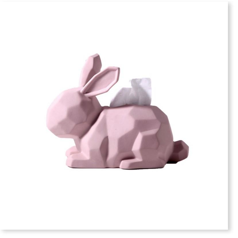 Hộp khăn giấy gốm phong cách Ceramic Bunny