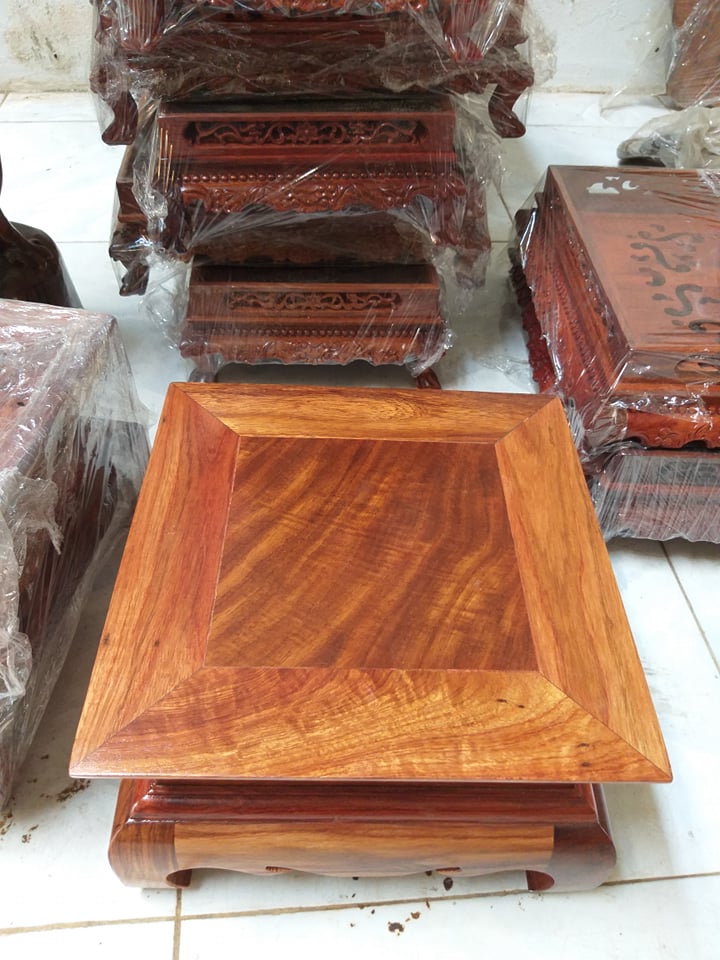 Đôn vuông gỗ hương 30*17cm