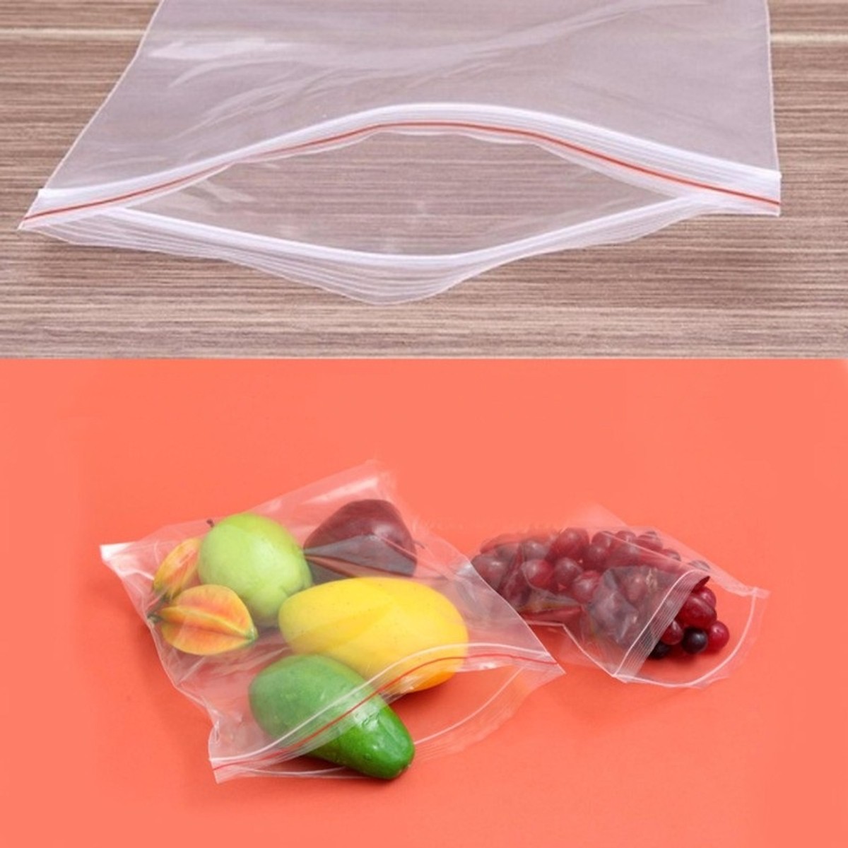 100 túi zipper chỉ đỏ các size 8 - 9 -10 - 11 - 12 cm