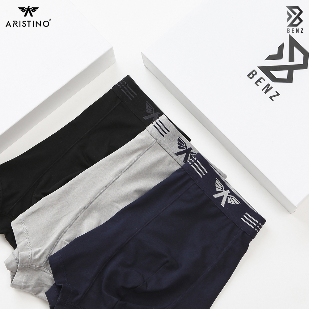 Combo 3 quần sịp đùi, set 3 quần lót nam ARISTiNO chất liệu Cotton Organic mềm mại, thoáng mát, kháng khuẩn, khử mùi cực tốt ABX056