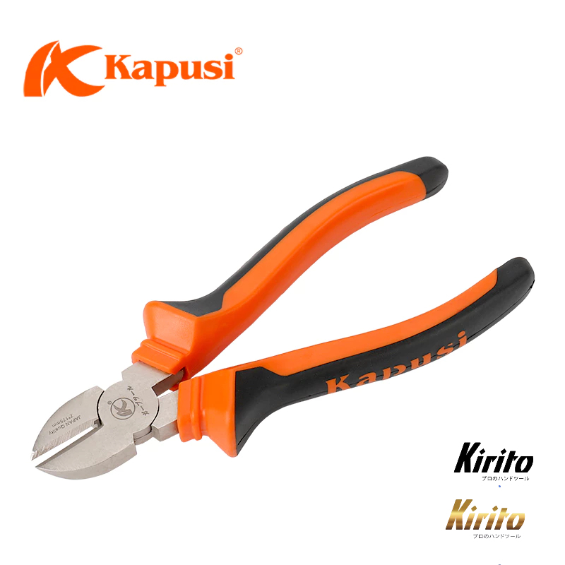 Kéo tỉa cây Nhật Bản Kapusi cao cấp trắng cam thép SK5, cấu tạo lò xo đặc biệt cỡ 8 inch