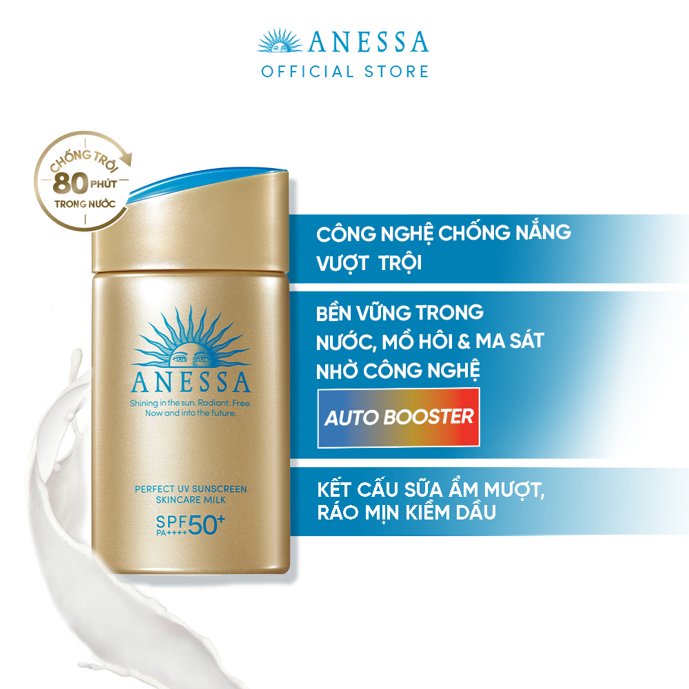 Bộ đôi Kem chống nắng dạng sữa dưỡng da kiềm dầu bảo vệ hoàn hảo (Anessa Gold Milk 60ml x2)