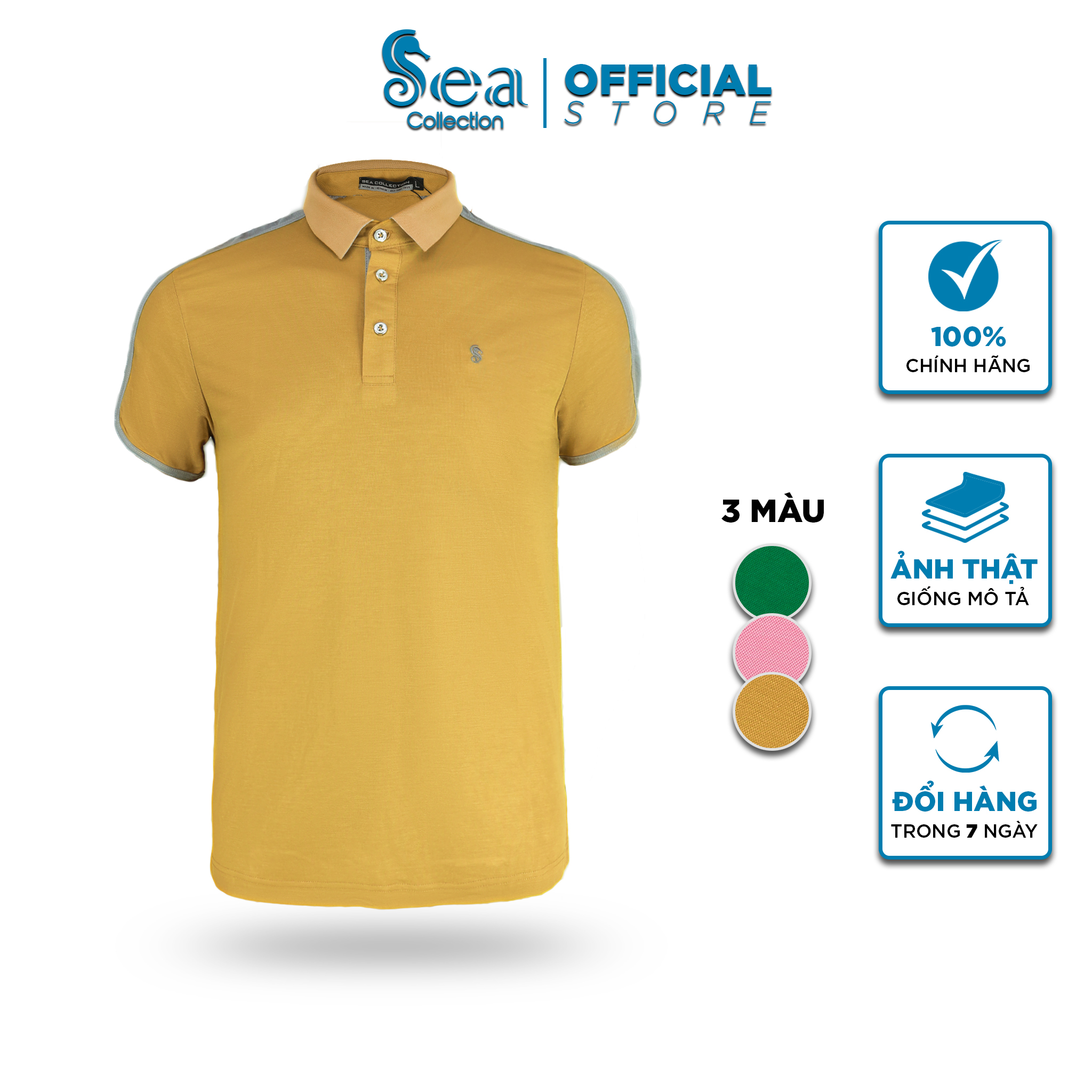 Áo thun polo nam tay ngắn Sea Collection 10127 3 màu