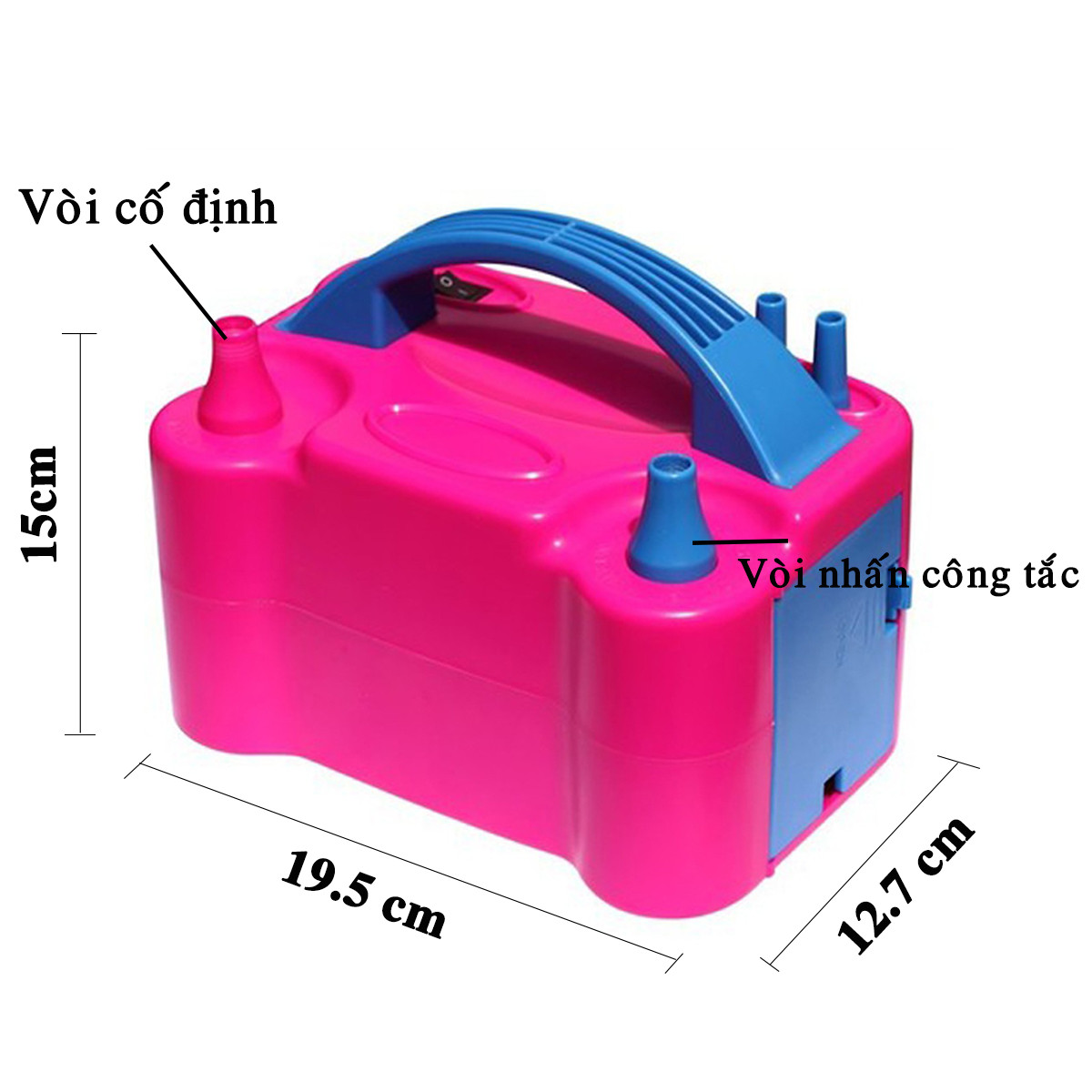 Máy Bơm Bong Bóng Chính Hãng miDoctor – Máy Bơm Bóng Bay 2 Vòi Bằng Điện