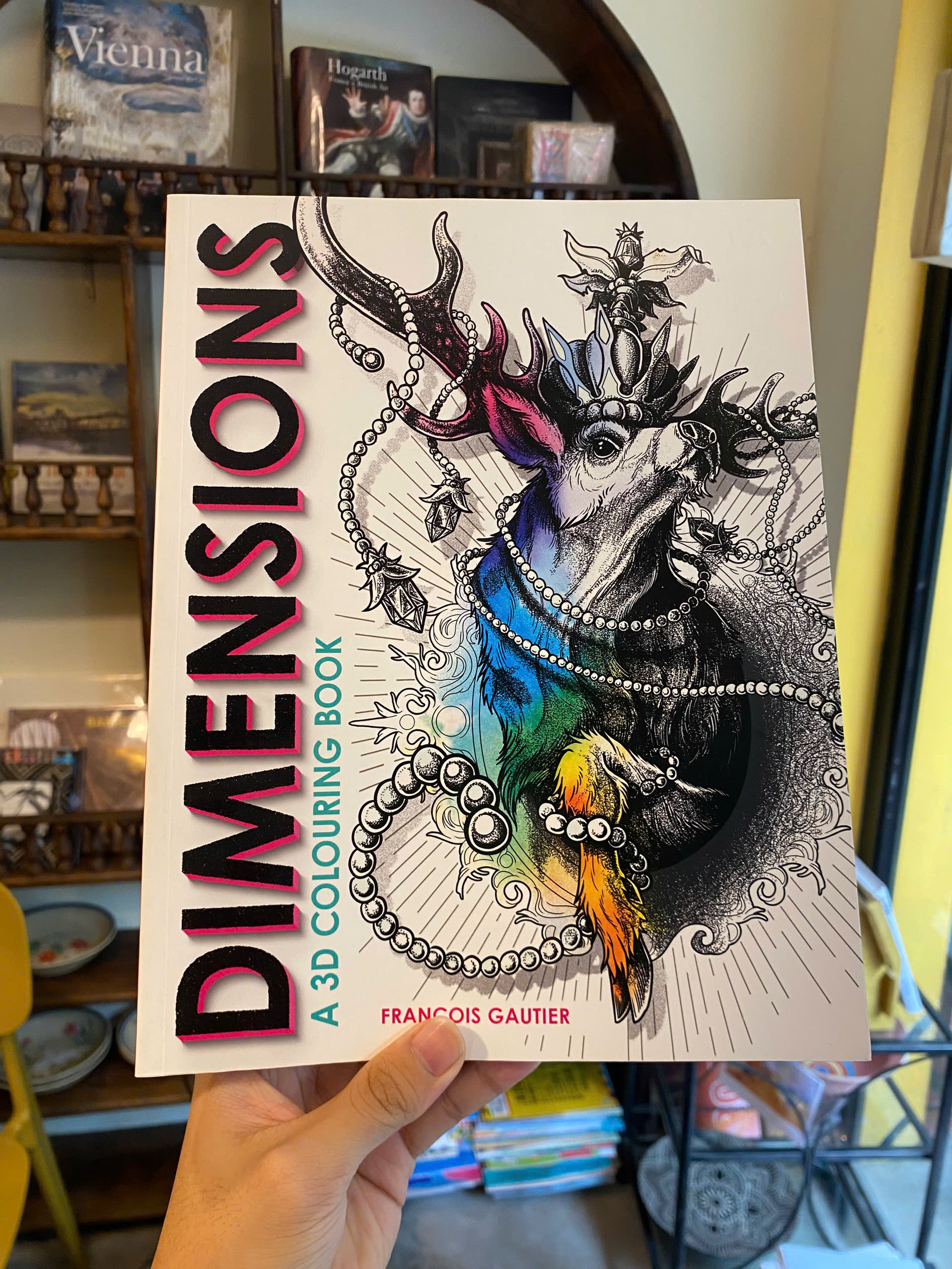 Sách - Dimensions: A 3D Colouring Book by François Gautier | Art & Design in English / Ngoại văn