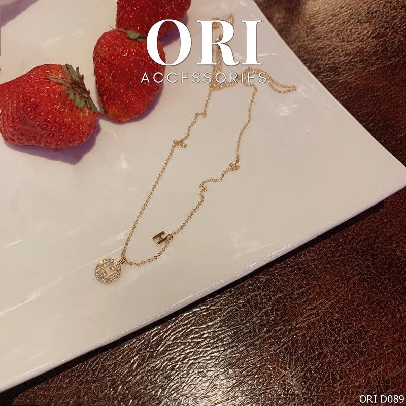 Dây chuyền nữ mặt chữ Herme thời trang ORI ACCESSORIES D089