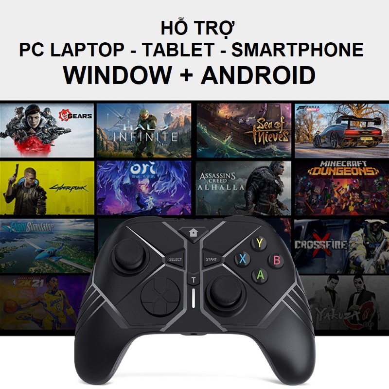 Gamepad tay game Bluetooth A101 cho máy tính, laptop, smartphone, máy tính bảng