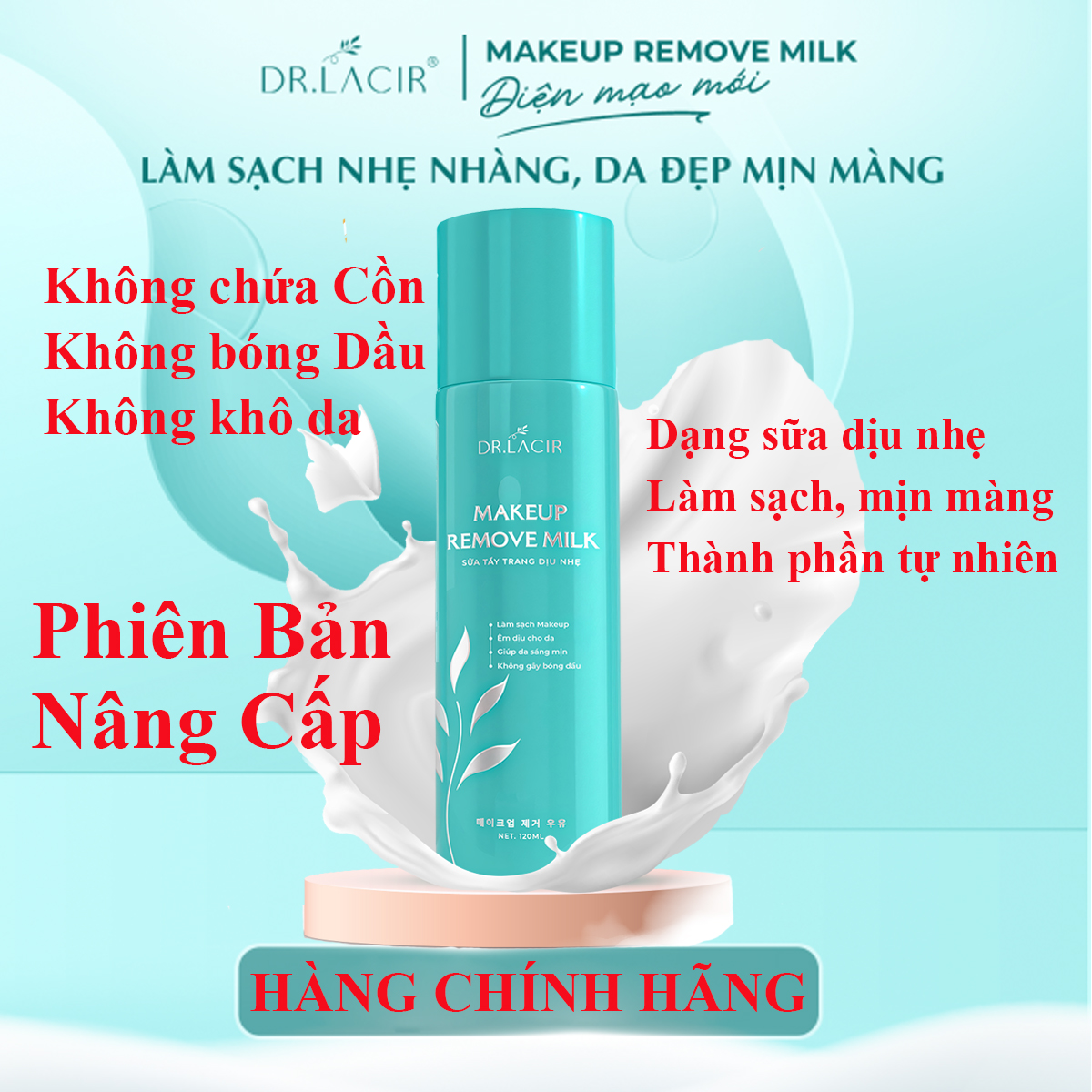 Sữa Tẩy Trang Dịu Nhẹ Dr.Lacir - Make Up Remove Milk