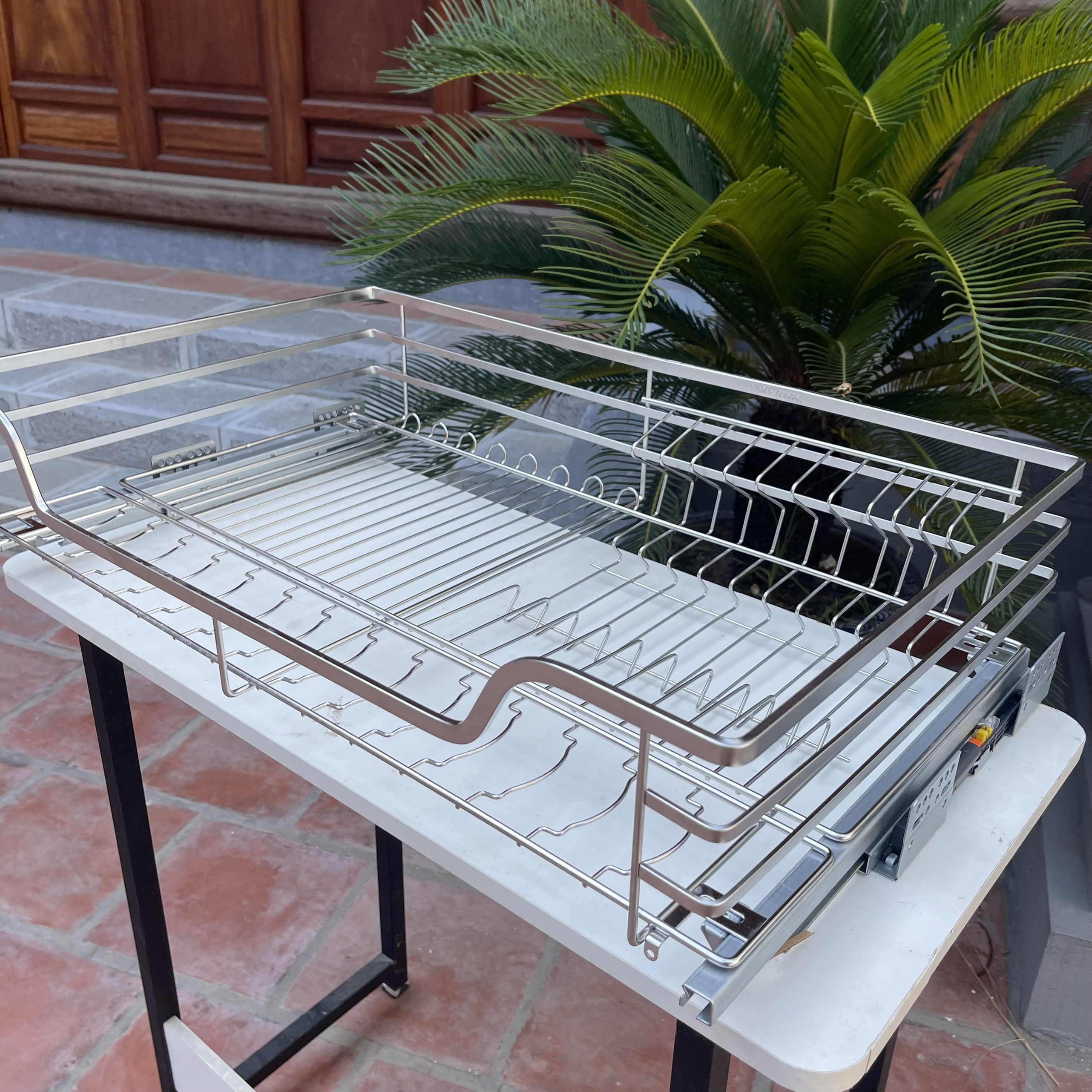 Giá Úp Bát Đĩa, Kệ Đa Năng Tủ Bếp Dưới NAN DẸT INOX 304 Ray Âm Giảm Chấn Cao Cấp - Bảo Hành Vĩnh Viễn - Có Thợ Lắp Đặt