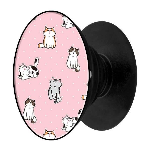 Popsocket in hình dành cho điện thoại mẫu Mèo Trắng Đen Nâu