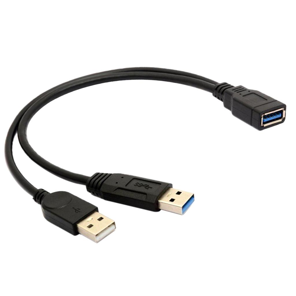 High Speed 2 Ports USB 3.0 Female To Usb Male Header Extension Y Cable Adapter