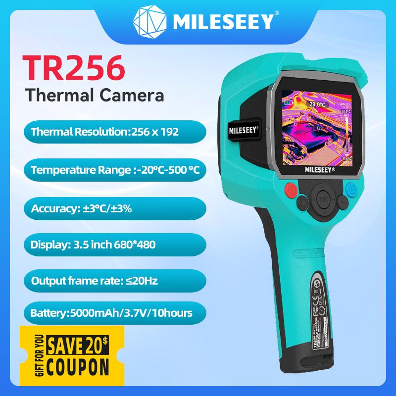Mileseeey TR256 256*192 Hình ảnh camera nhiệt hồng ngoại -20 ℃ -500 ℃ sáu bảng màu tự động lấy nét nhiệt độ cao độ chính xác cao