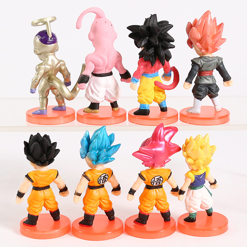 Bộ 08 Mô Hình Nhân Vật Dragon Ball Chibi Dễ Thương - Có Giá Đỡ