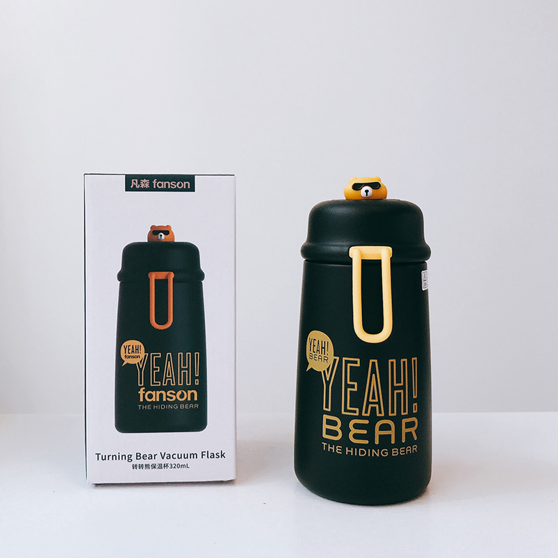 Bình Nước Giữ Nhiệt Chân Không Gấu Ngầu Điệp Viên 320ml