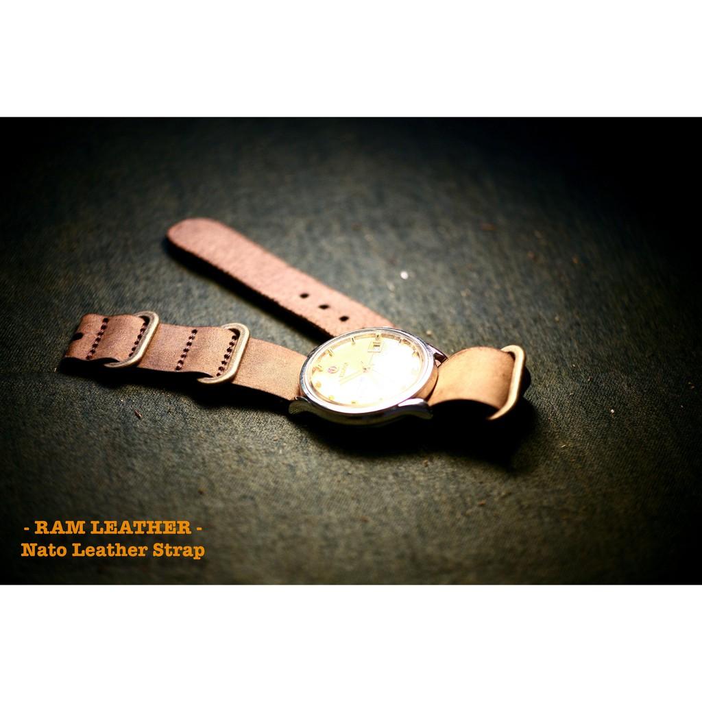 Dây đồng hồ Nato da bò - Nato Leather Strap - Full size - RAM N1