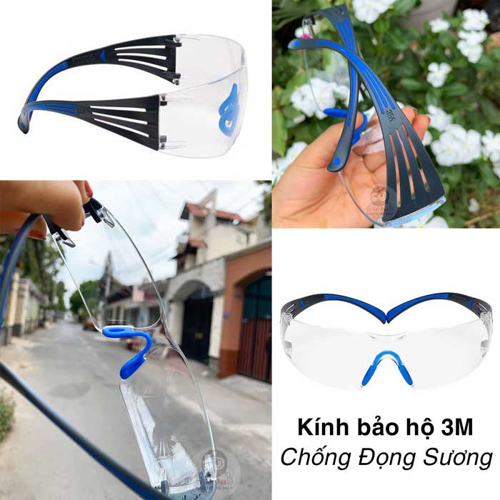 Kính Chống Đọng Sương ScotchGard 3M SF 401SGAF Gọng xanh